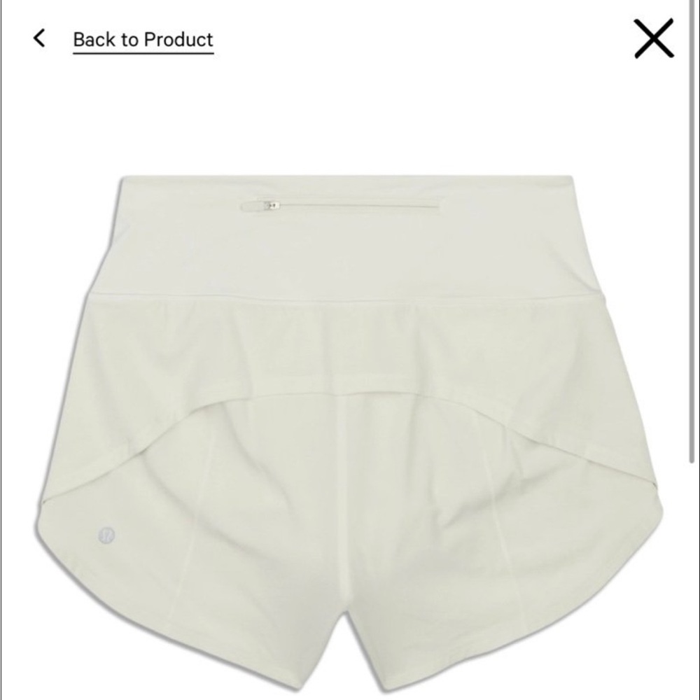 Lululemon Athletica Cream Athletic Shorts with Curved Hem